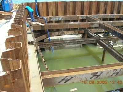 Inspection the launchway for the submarine pipe