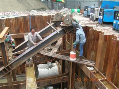 Laying of winch cable in progress
