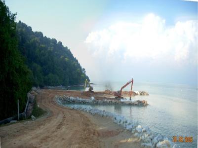 Reclamation works for launching platform
