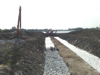 Preparing the base for the outlet channel